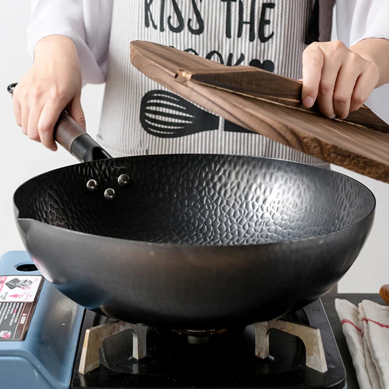 Wok Electric Flat - Carbon Steel Wok Pan 32cm Stir