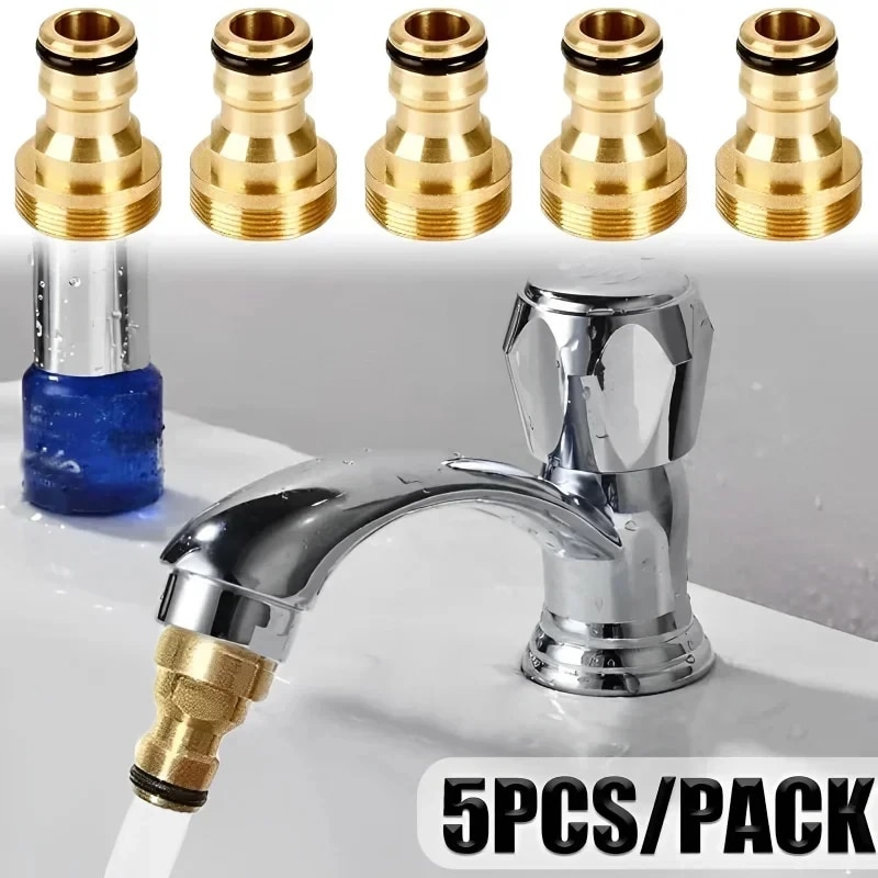 Kitchen Appliances B&Q - 1/2/5PCS Universal Tap Kitchen Adapters Brass