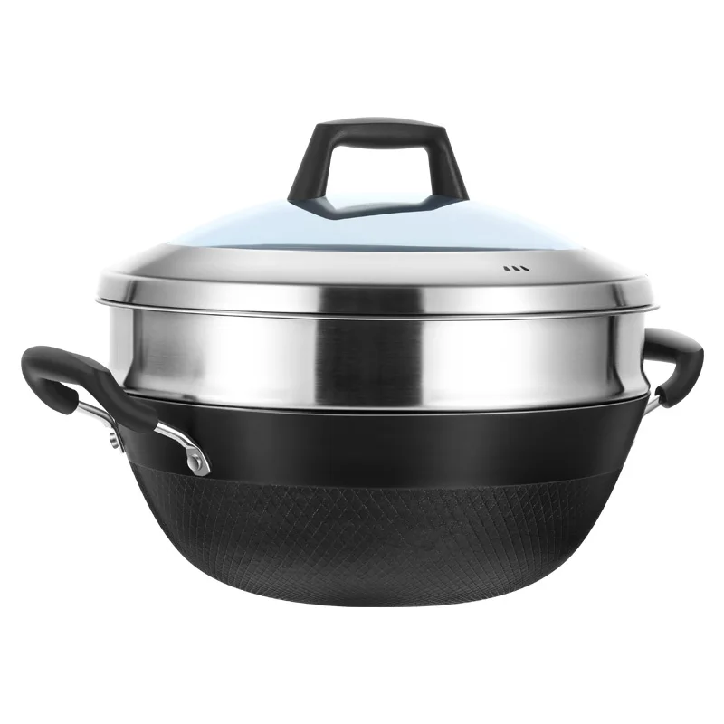Wok Electric Flat - Flat bottom frying pan Stainless steel