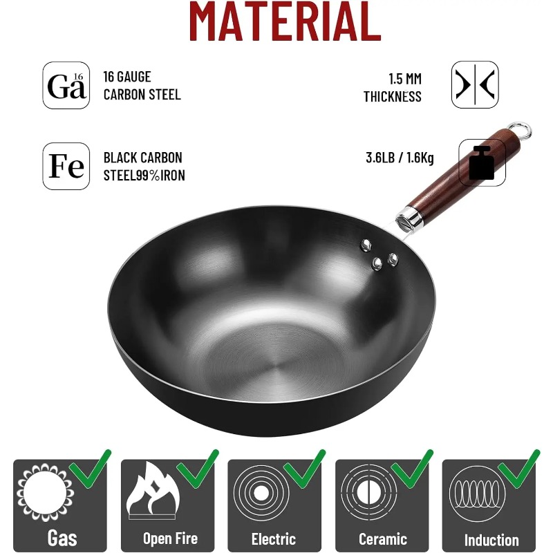 Flat Bottom Wok Pan 32cm Skill - Wok Electric Flat 评论和价格