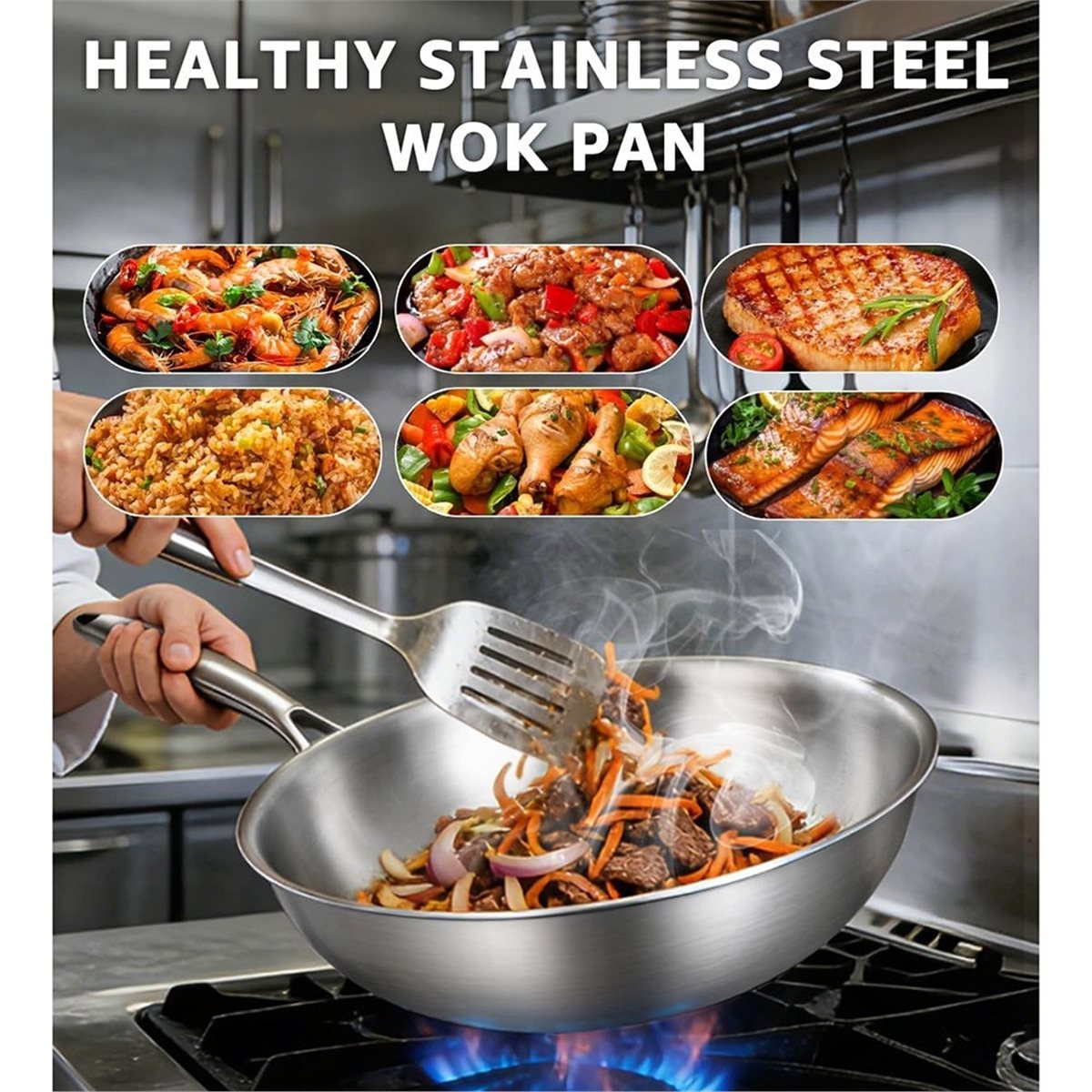 12 Inch Tri-Ply Stainless Stee - Wok Electric Flat 评论和价格